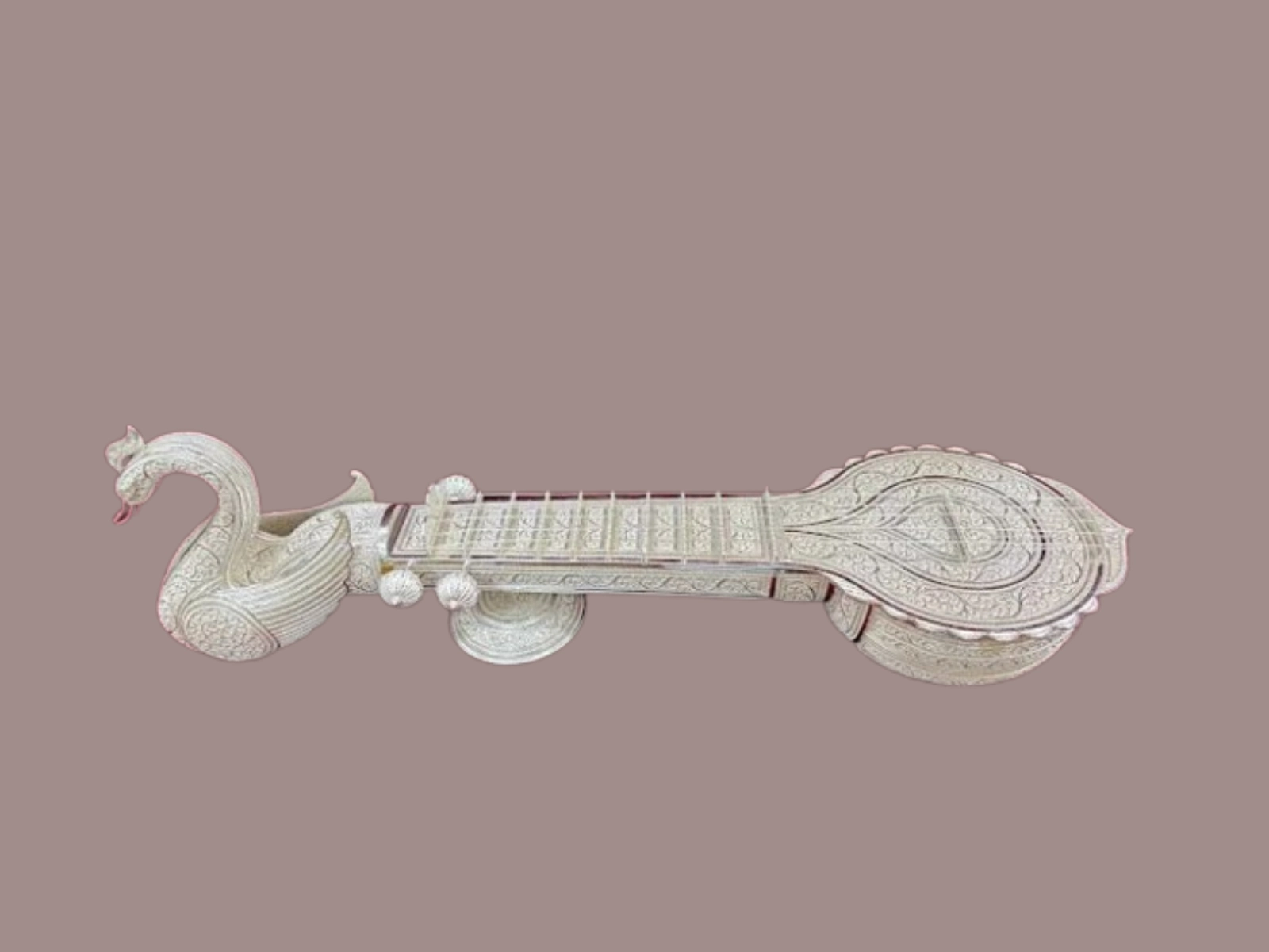 Handcrafted White Marble Veena